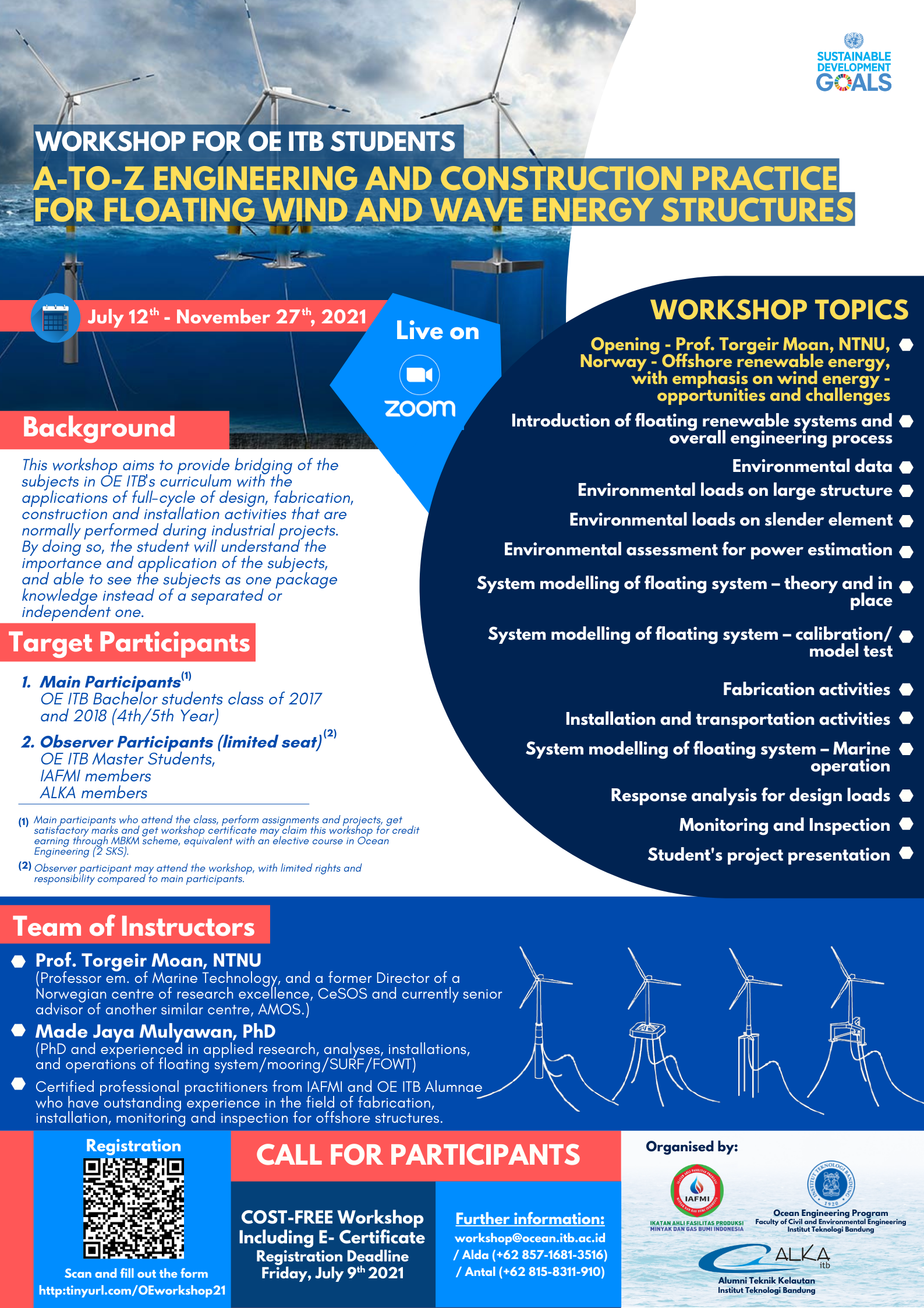 Closing Celebration Workshop for OE ITB Student “A to Z Engineering and Construction Practice for Floating Wind and Wave Energy Structures”